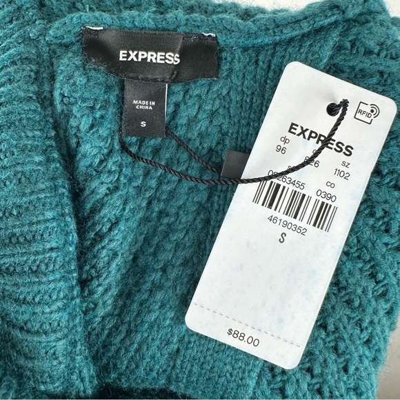 Express Reversible Mock Neck Crossover Sweater Asymmetrical Waffle NWT Office - Picture 8 of 12